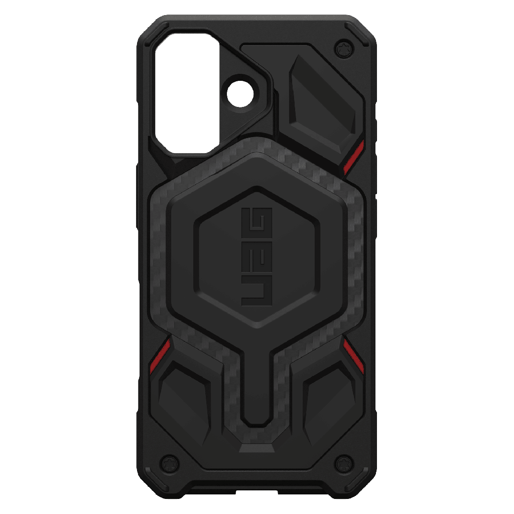 Urban Armor Gear Uag - Monarch Pro Case For Apple Iphone 17 - Carbon Fiber Black And Red