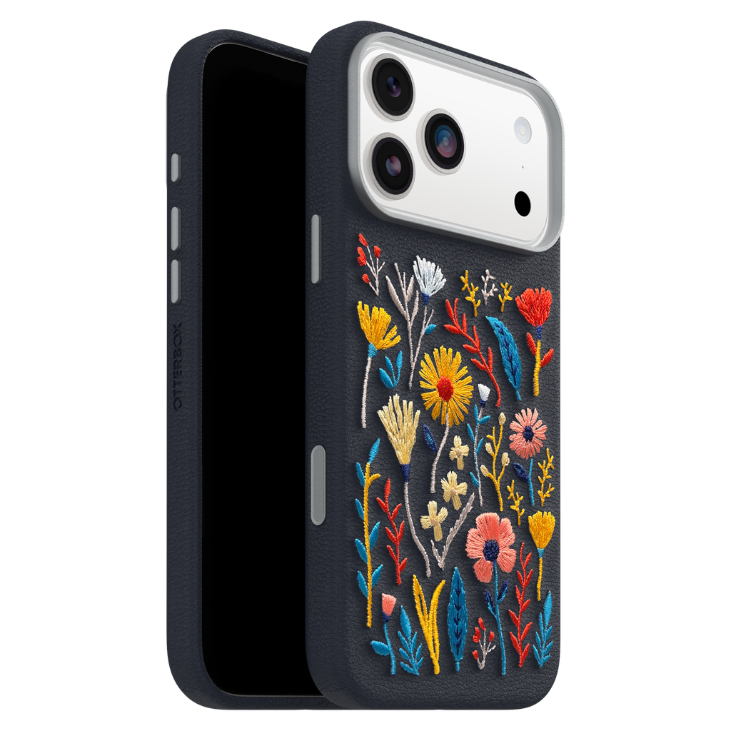 Otterbox - Symmetry Cactus Leather Embroidery Magsafe Case For Apple Iphone 17 Pro Max - Enchanted Garden