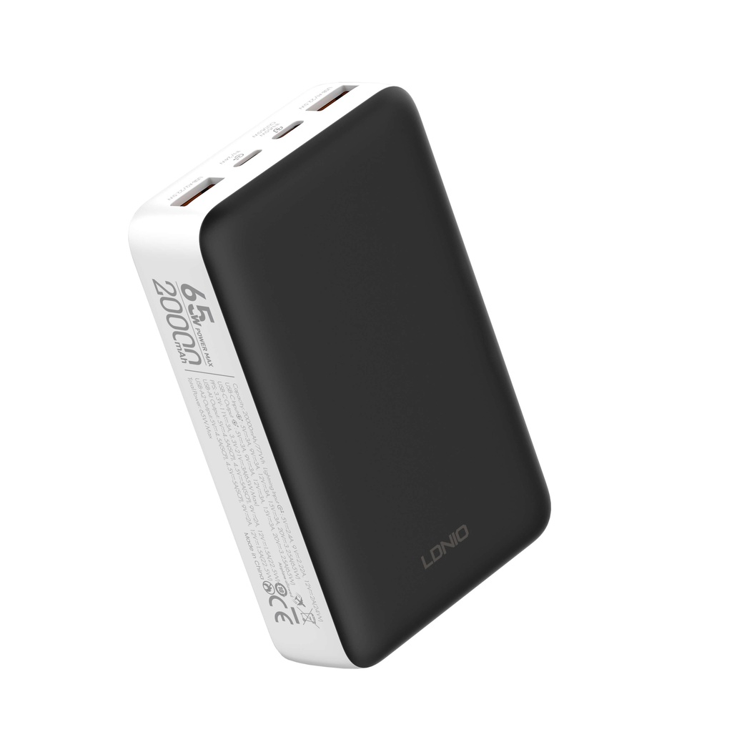 LDNIO PQ27 20000 mAh 65W Fastcharging Power Bank (Black/White) (Ground Shipping Only)