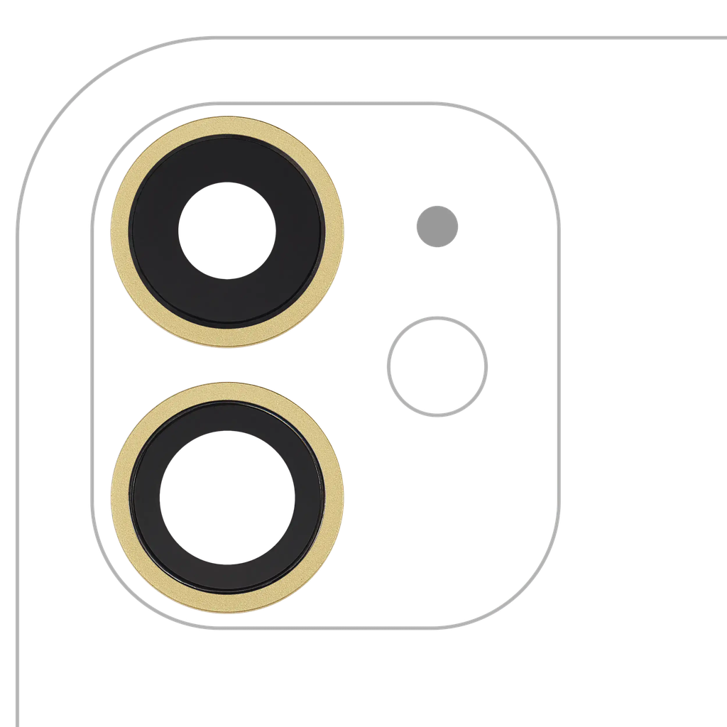Back Camera Lens With Bracket / Bezel For iPhone 11 ( 2 Piece) (Aftermarket) (Yellow)