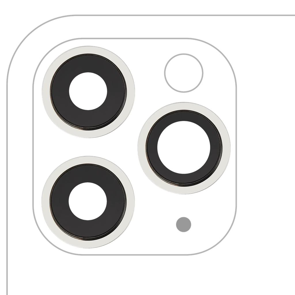 Back Camera Lens With Bracket / Bezel For iPhone 11 Pro / Pro Max (3 Piece Set) (Aftermarket) (White)