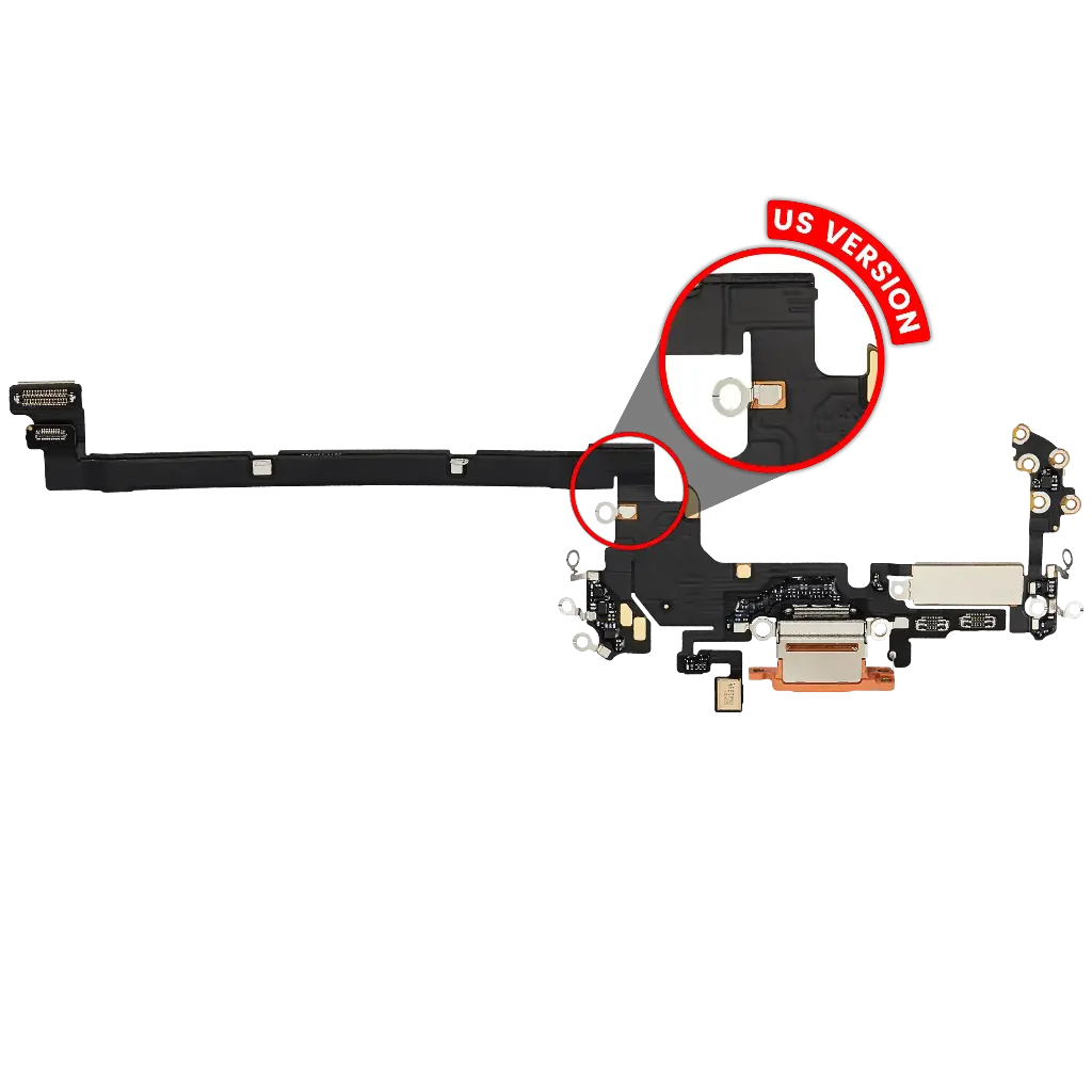 Charging Port Flex Cable For iPhone 17 Pro (Premium) (US Version) (Cosmic Orange)