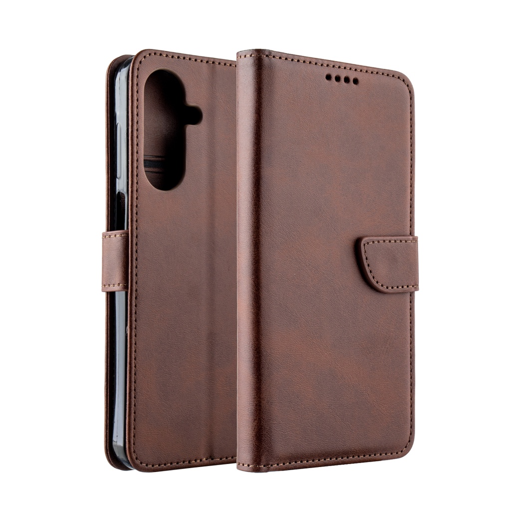 Handy Stylish Wallet Case for Galaxy A17 5G - Brown