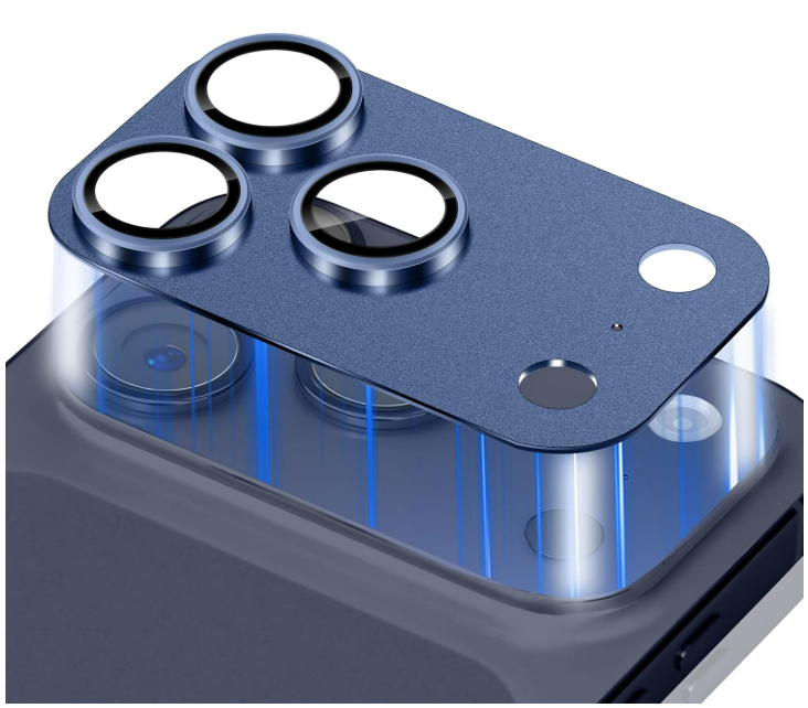 [TG-I17PM-BCGM-DBL] Back Camera Metal Tempered Glass for iPhone 17 Pro Max (Dark Blue)