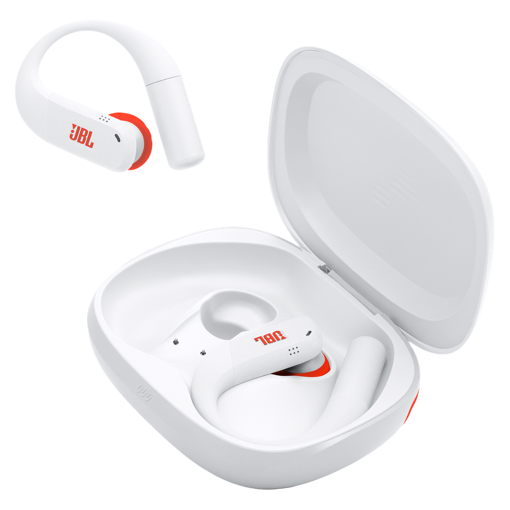 Jbl - Endurance Peak 4 True Wireless In Ear Headphones - White And Orange
