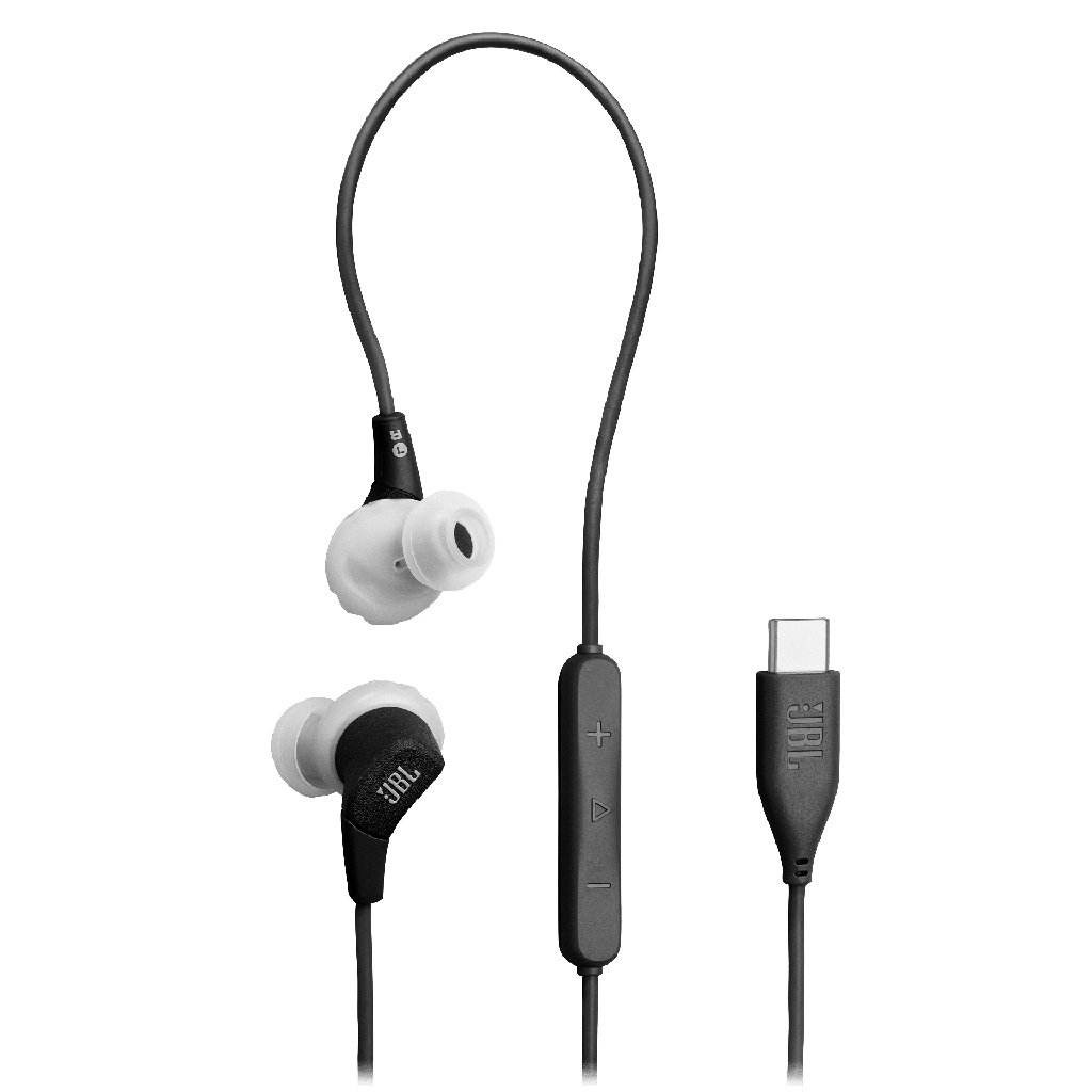 Jbl - Endurance Run 3c Usb C Wired Headphones - Black And Gray