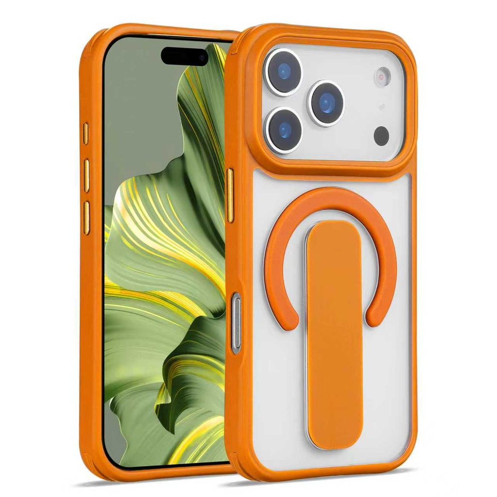 Sophisticated Matte Stand Holder Case with Magsafe for iPhone Air - Orange