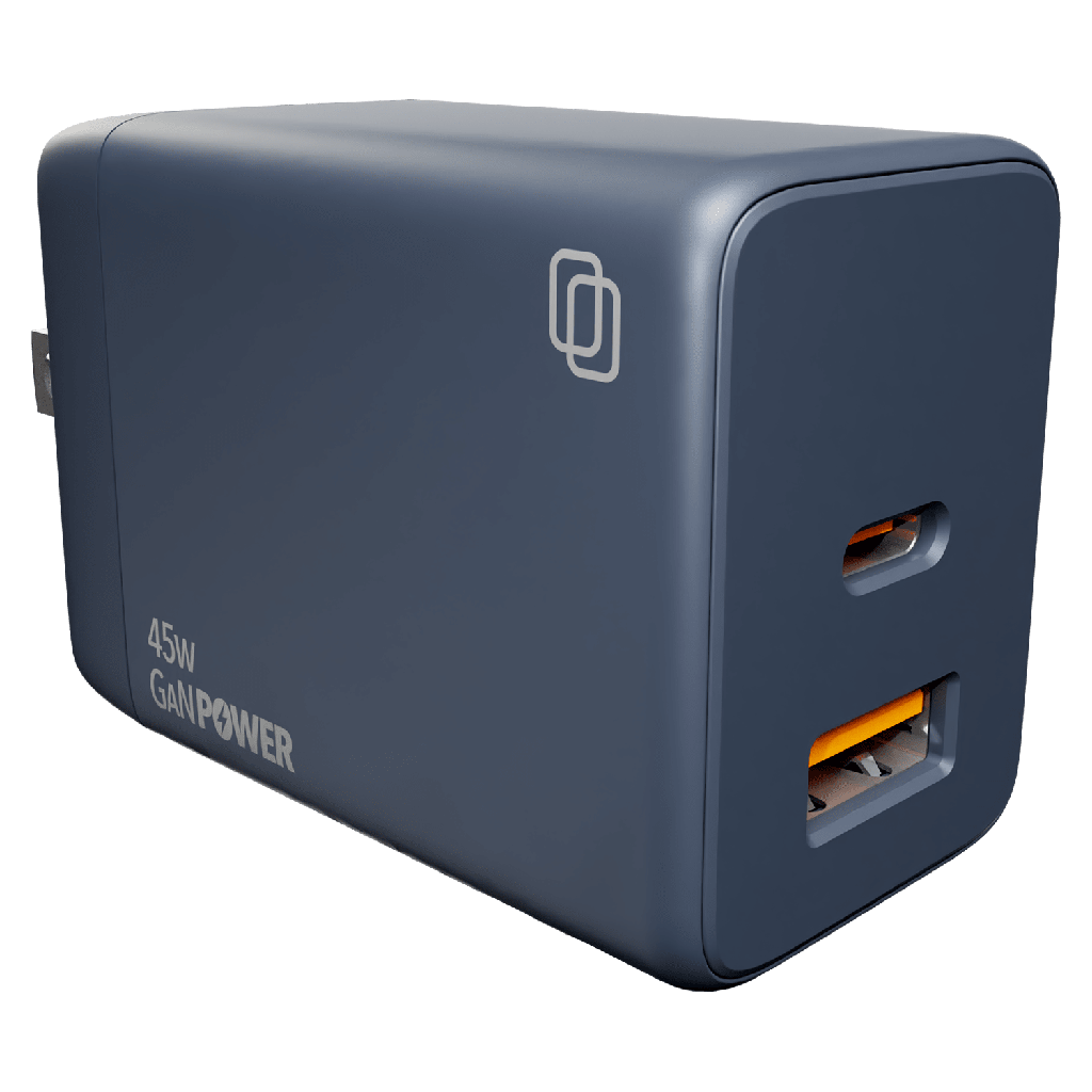 Cellhelmet - Dual Port Gan Wall Charger Usb Type A / Type C 45w - Gunmetal Gray