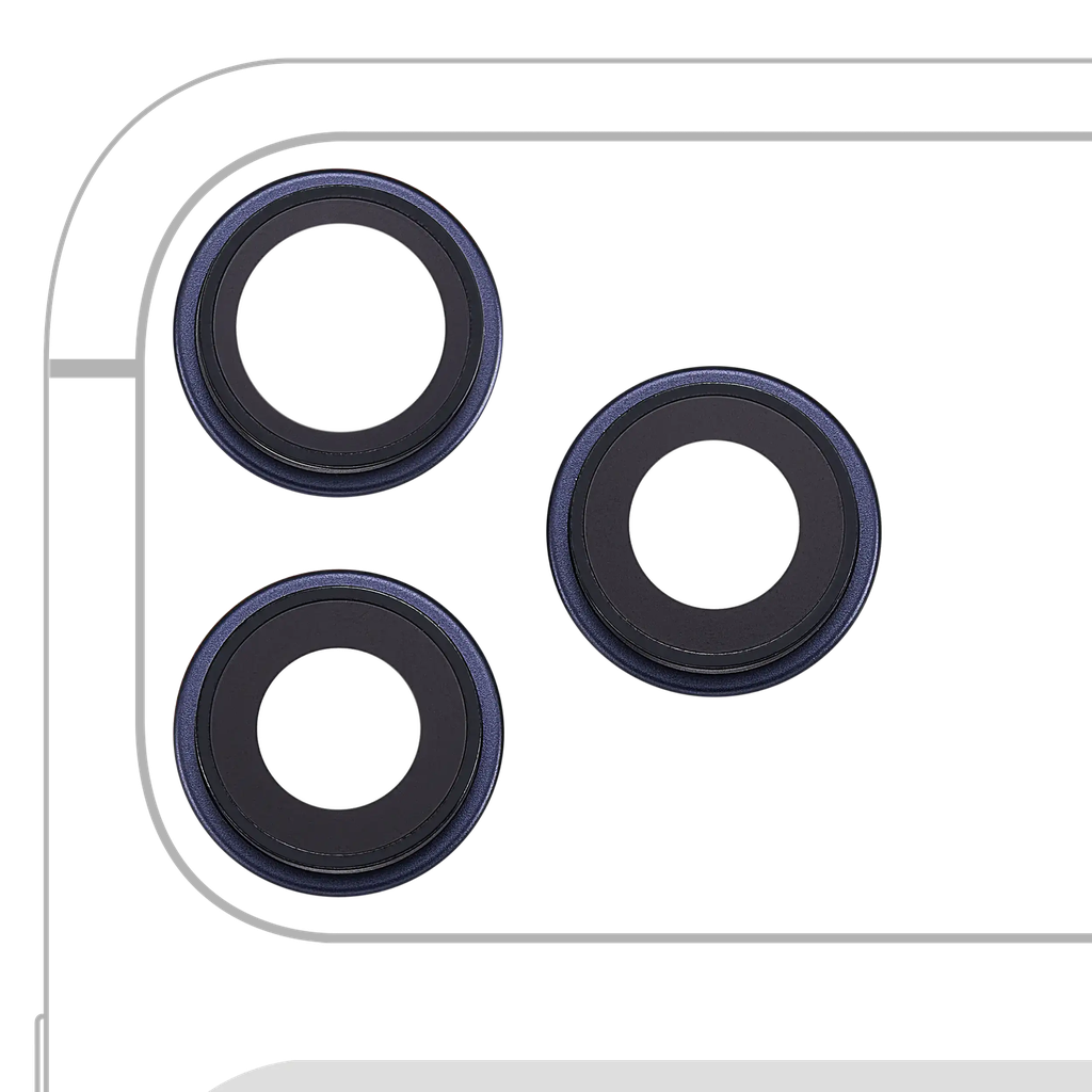 [SP-I17PM-BCLWBB-BL] Back Camera Lens With Bracket / Bezel For iPhone 17 Pro / 17 Pro Max (Premium) (Deep Blue)