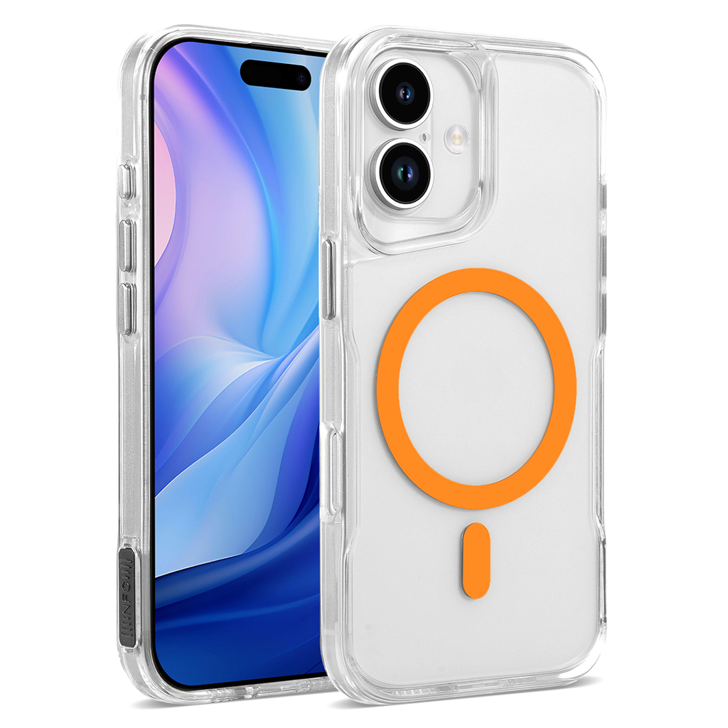 Colored Magsafe Clear Case for iPhone 17 - Orange