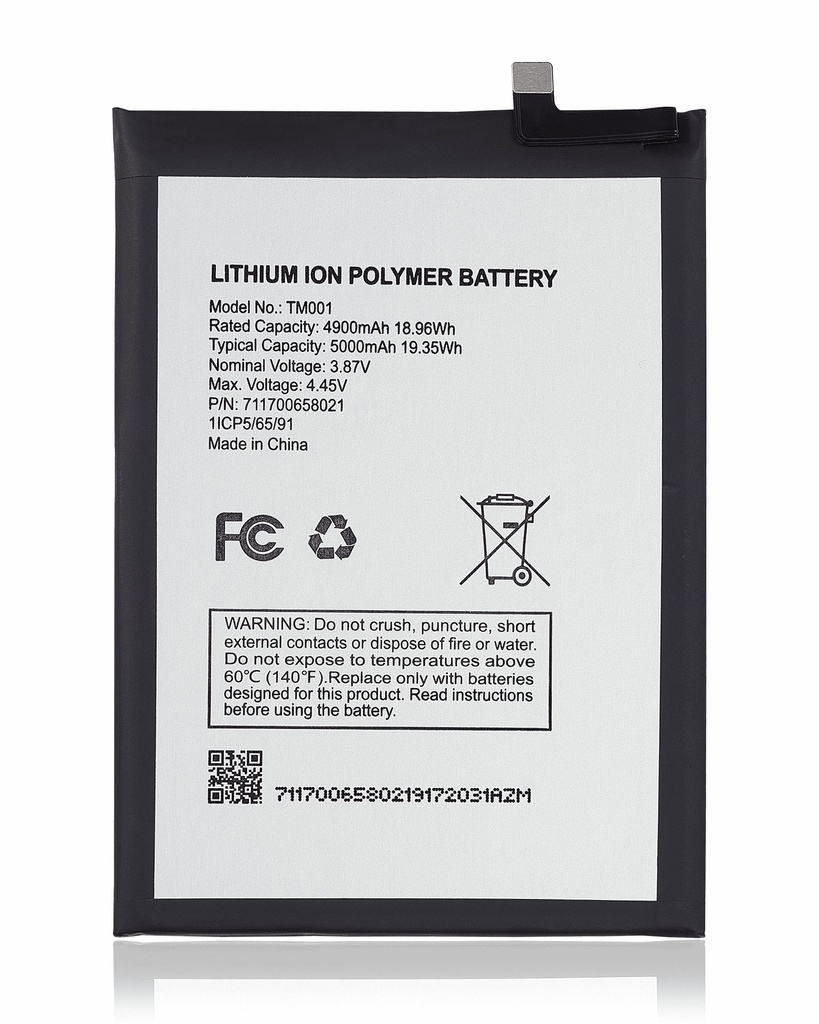 Battery For T-Mobile Revvl 6 Pro / Revvl 6X Pro 5G / Revvl V+ 5G / Boost Mobile Celero 5G Plus (2023) (TM001) (Ground Shipping Only)
