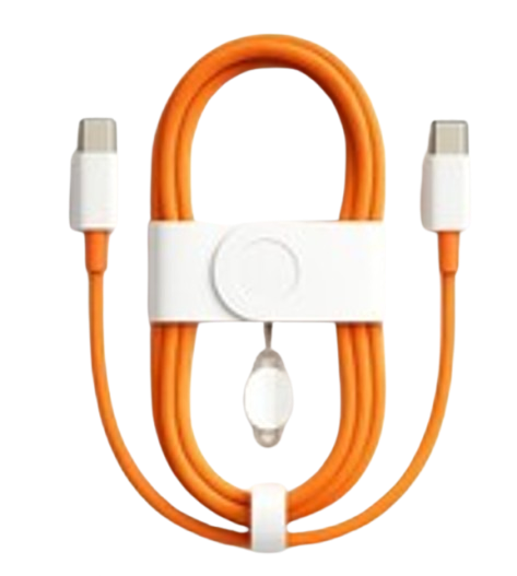 60W USB-C to USB-C Charger Braided Cable (3.3 ft) (Orange)