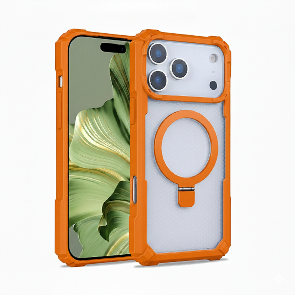 Rugged Stand Case for iPhone 17 Pro - Orange