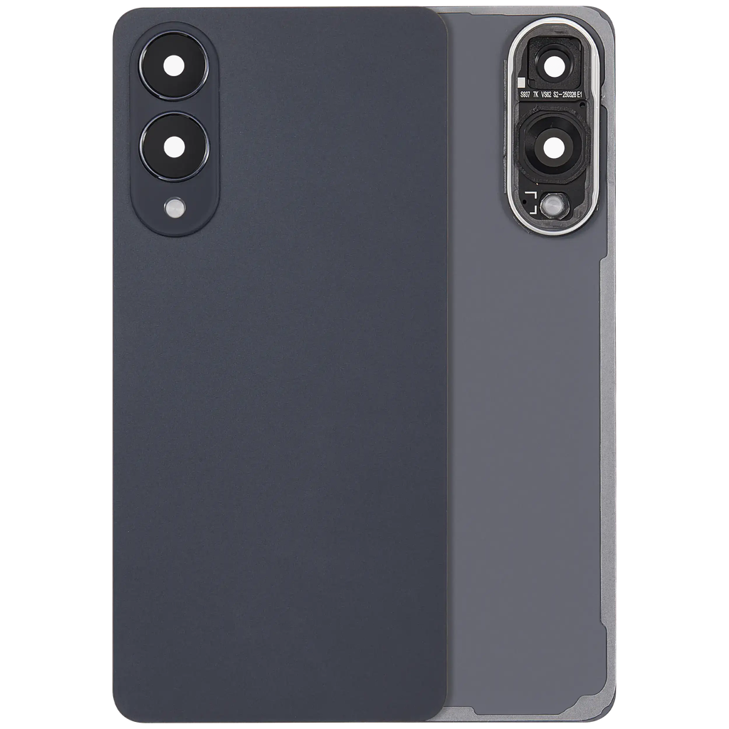 Back Cover Glass With Camera Lens For Samsung Galaxy S25 Edge (No Logo) (Aftermarket Plus)  (Titanium Jetblack)