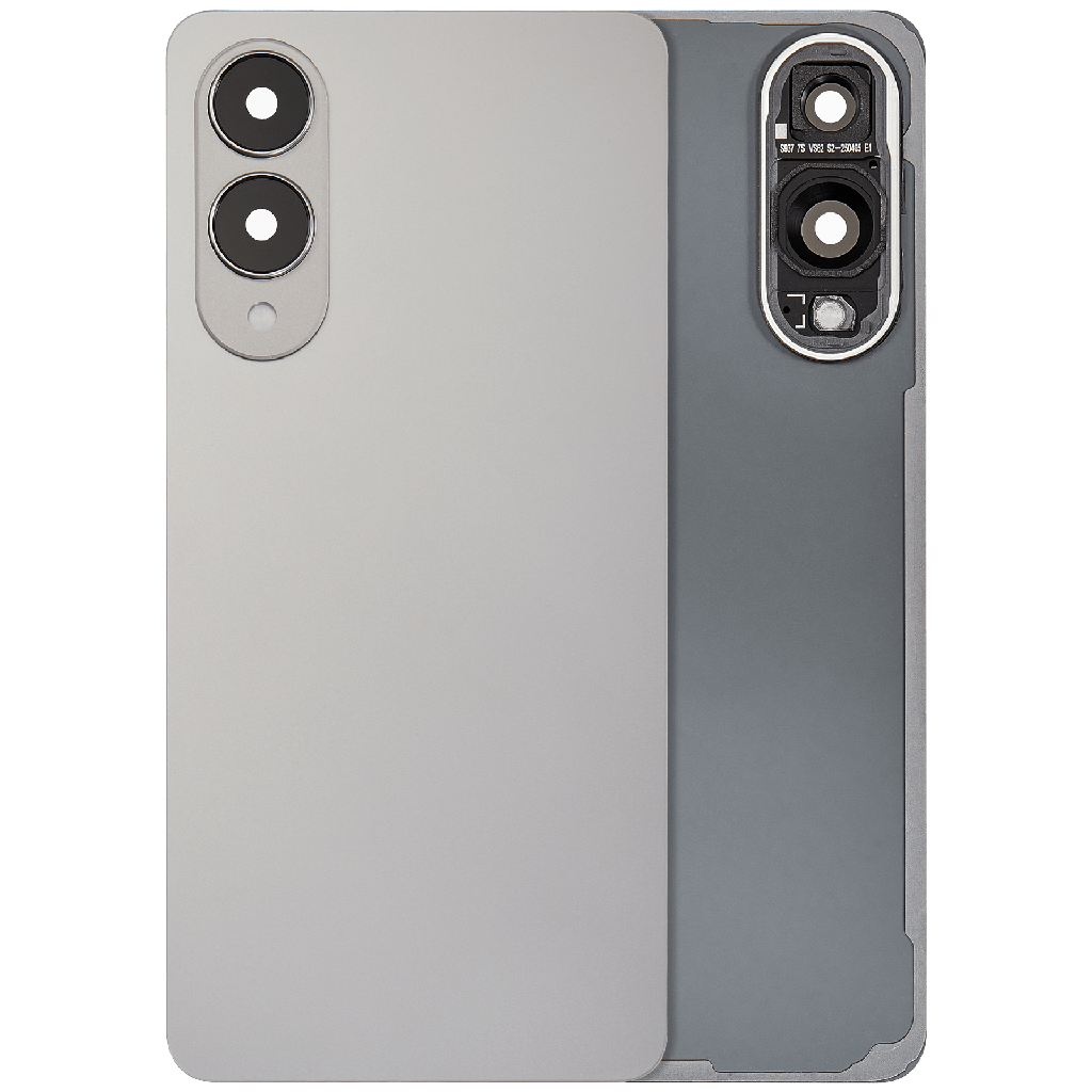 Back Cover Glass With Camera Lens For Samsung Galaxy S25 Edge (No Logo) (Aftermarket Plus) (Titanium Silver)