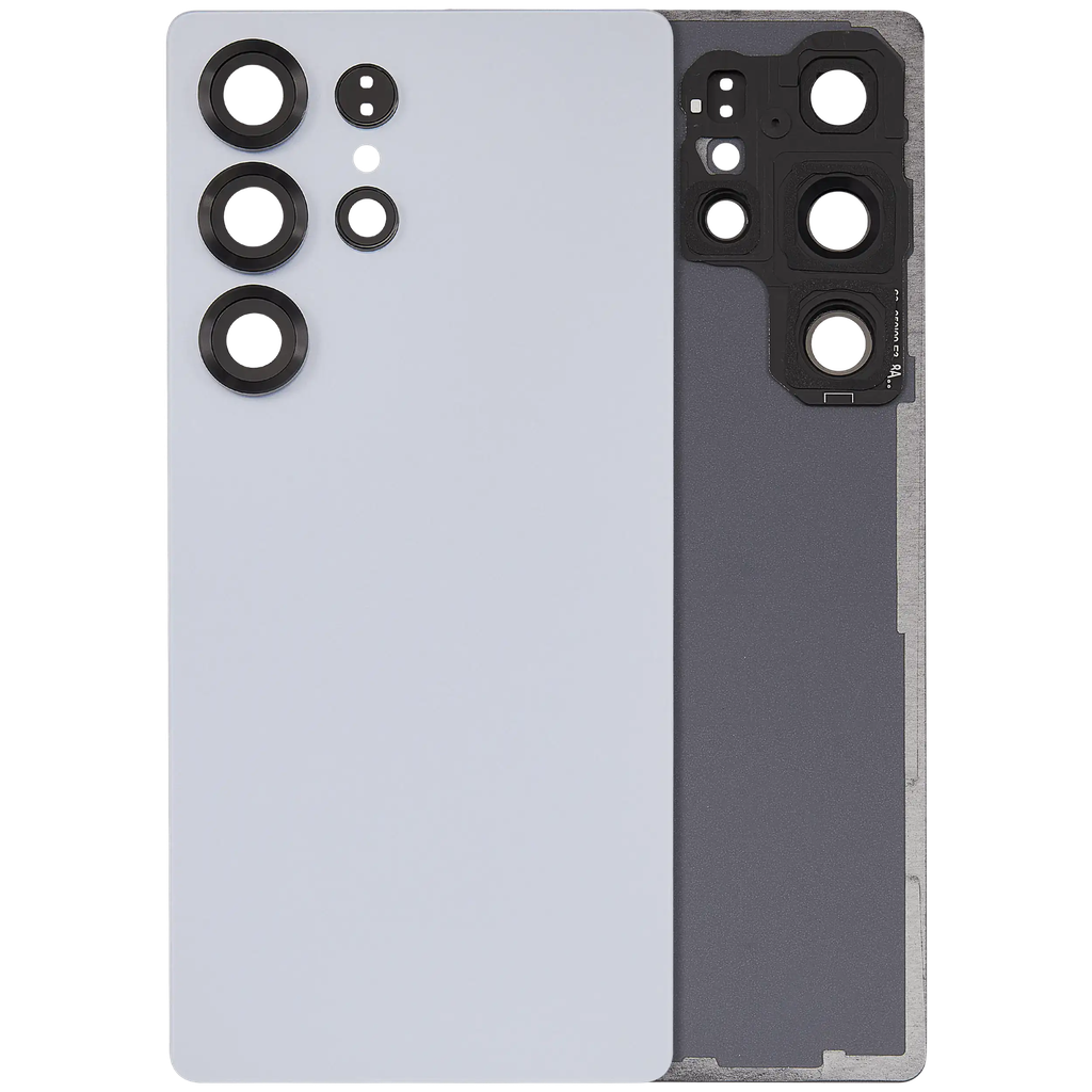 Back Cover Glass With Camera Lens For Samsung Galaxy S25 Ultra 5G (No Logo) (Aftermarket Plus) (Titanium Silver Blue)