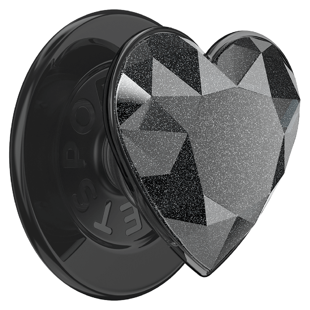 Popsockets - Popgrip Magsafe Circle - Crystal Heart Black Glitter