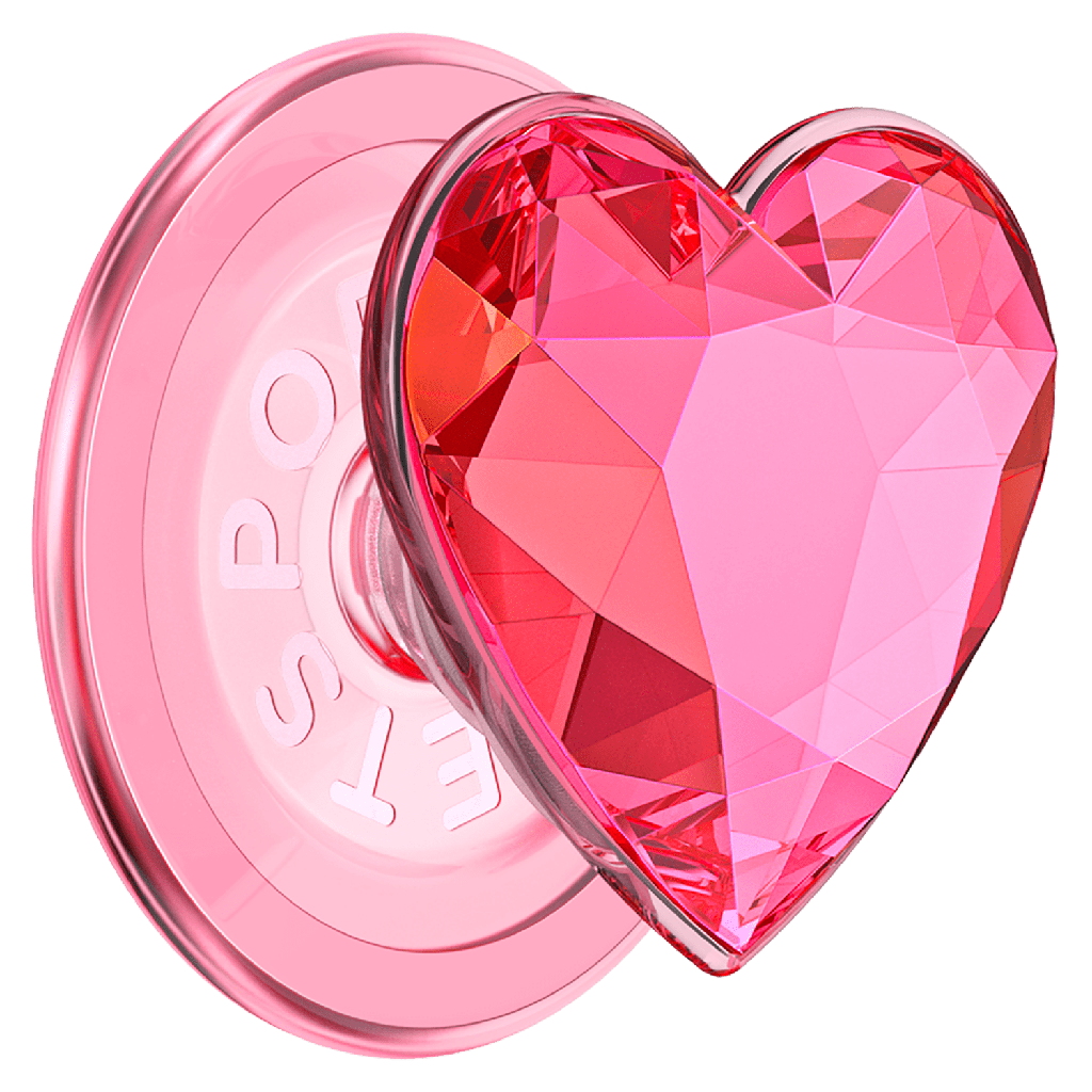 Popsockets - Popgrip Magsafe Circle - Crystal Heart Neon Pink