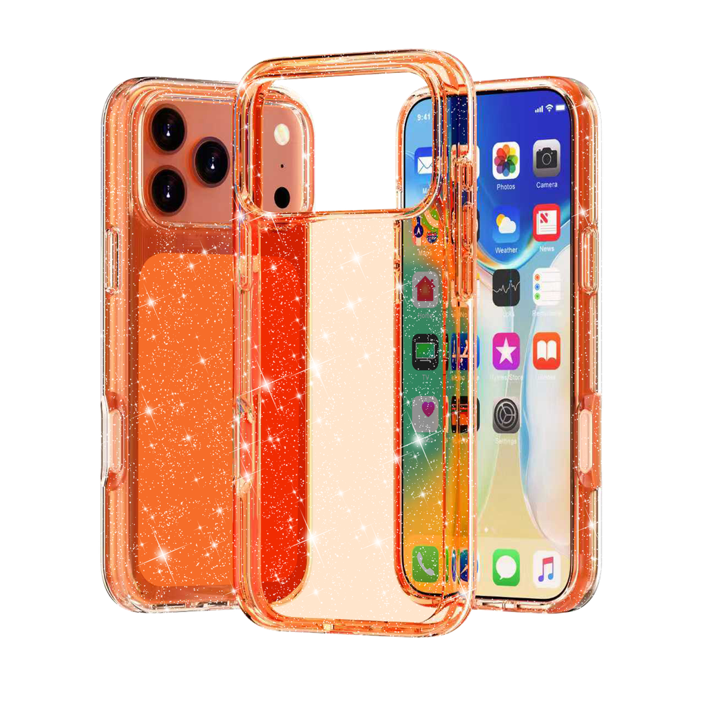 Transparent Color Case for iPhone 17 Pro - Sparkle Orange