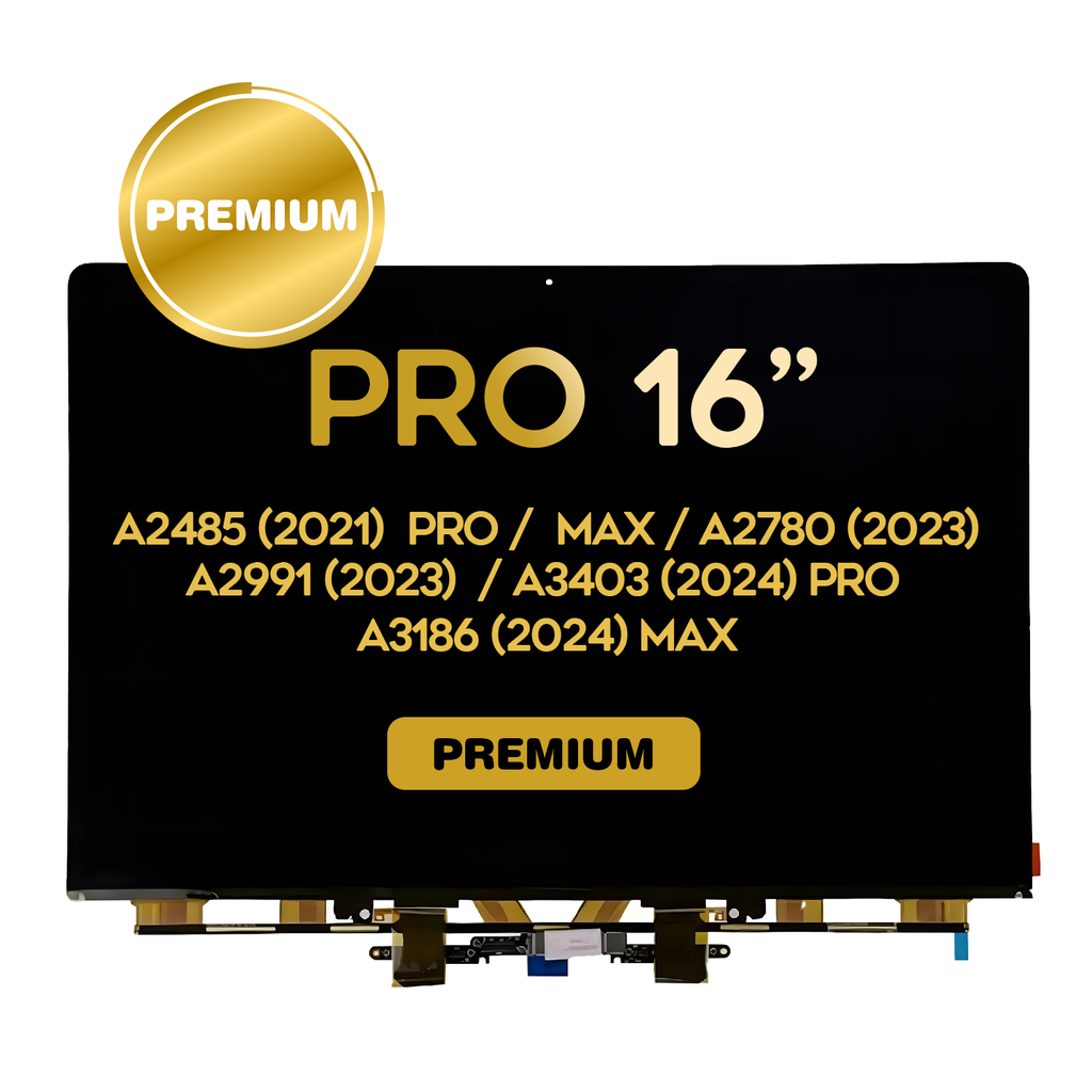 LCD Display Only For MacBook Pro 16" A2485 (2021)  Pro /  Max / A2780 (2023)  / A2991 (2023) / A3403 (2024) Pro / A3186 (2024) Max - Premium
