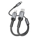 iJoltz - PD 60W 2-in-1 Dual-Ended Fast Charging Cable (USB-C to USB-L & USB-C ) 4 Ft (Black)