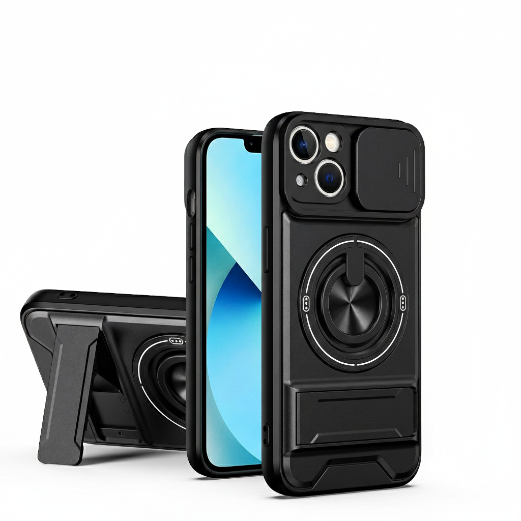 All-In-One Rugged Case for iPhone 14 - Black