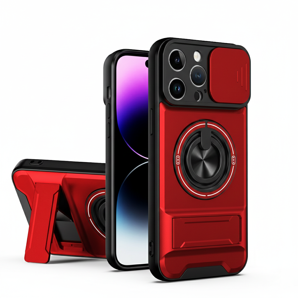 All-In-One Rugged Case for iPhone 14 Pro - Red