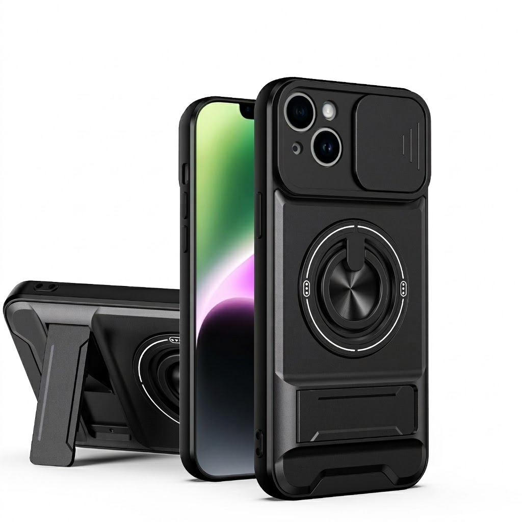 All-In-One Rugged Case for iPhone 16 Plus - Black