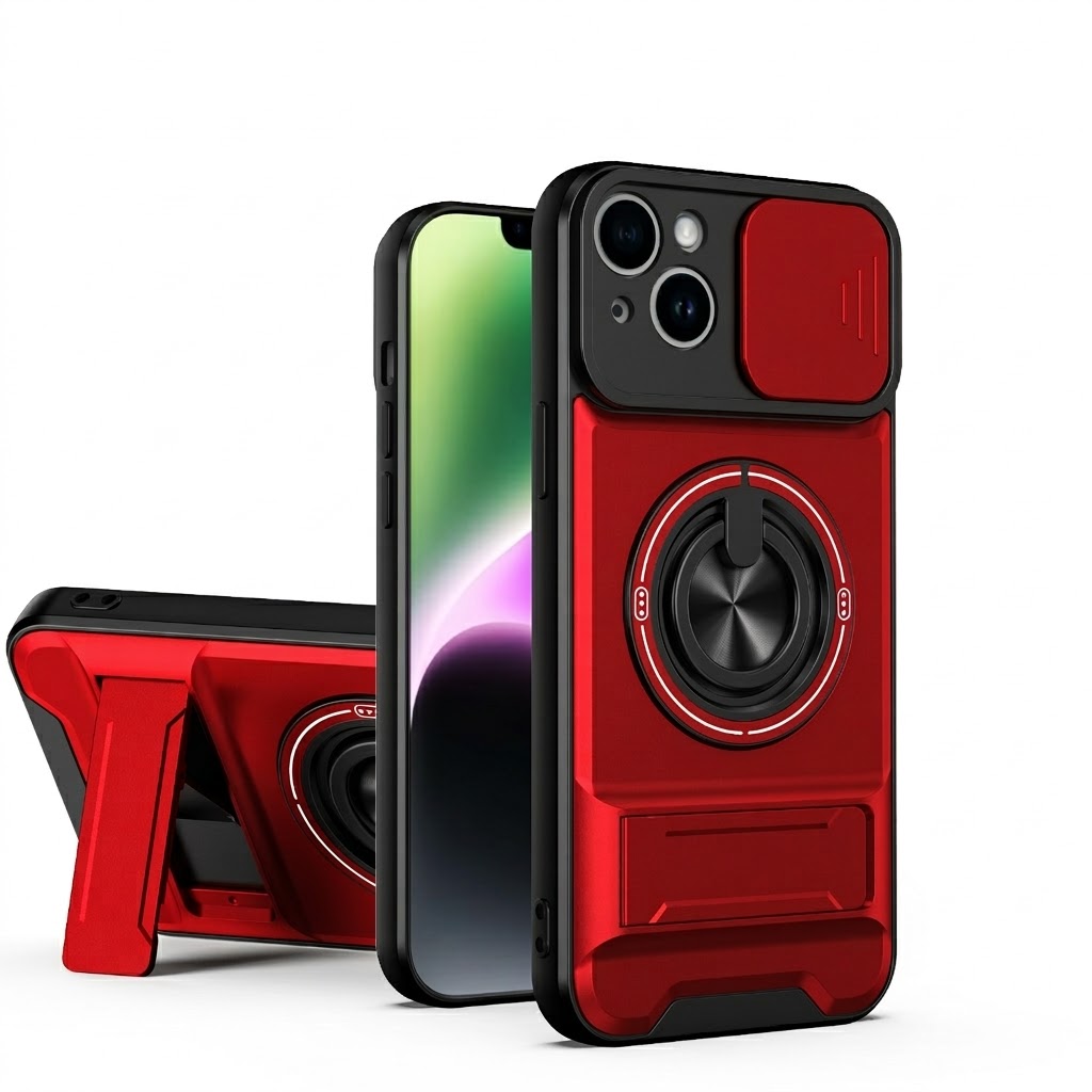 All-In-One Rugged Case for iPhone 16 Plus - Red