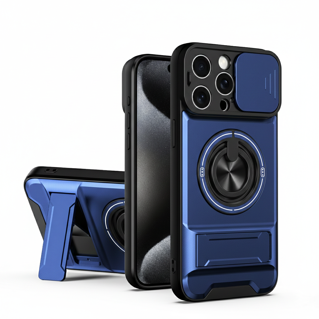 All-In-One Rugged Case for iPhone 16 Pro - Dark Blue