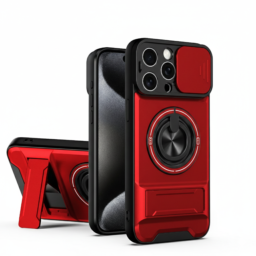 All-In-One Rugged Case for iPhone 16 Pro - Red