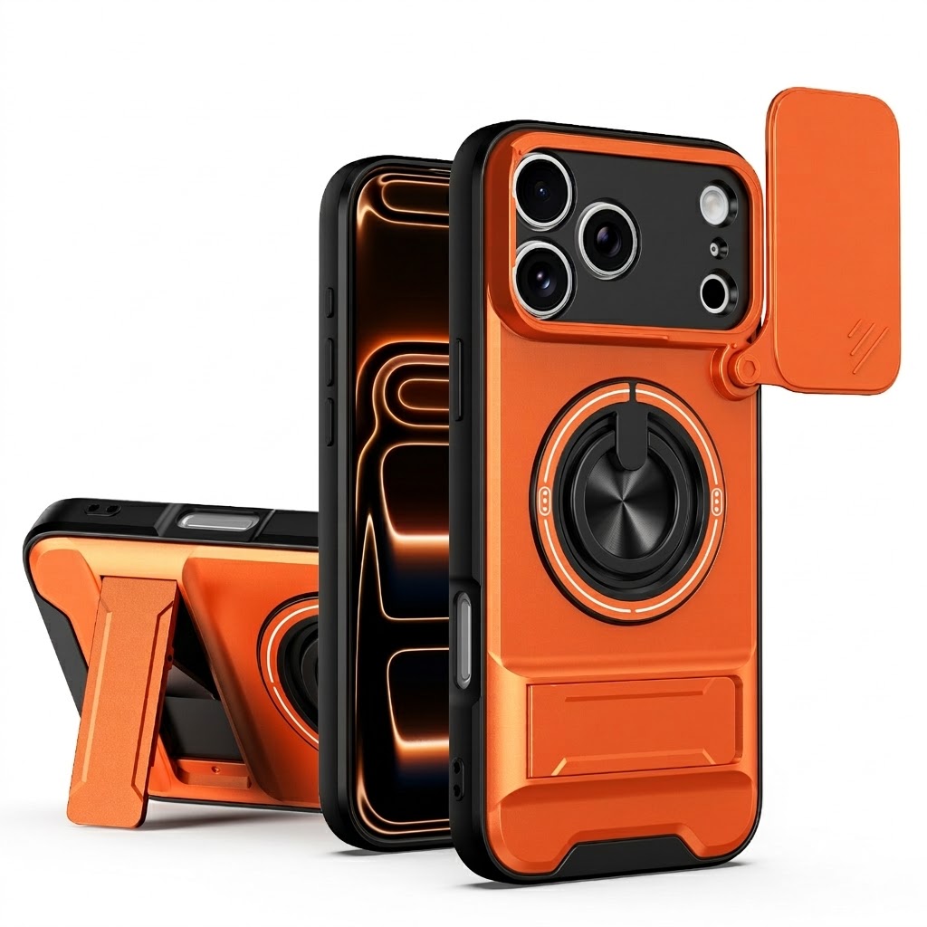 All-In-One Rugged Case for iPhone 17 Pro - Orange