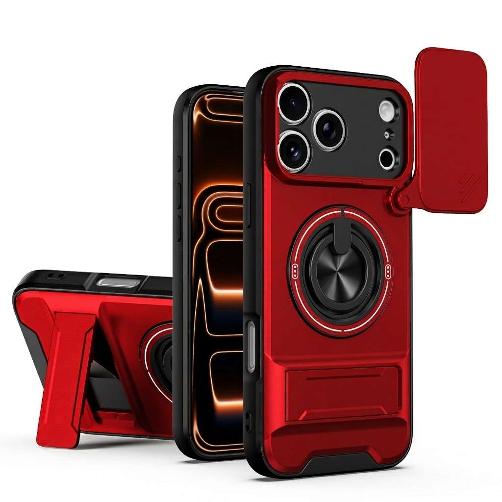 All-In-One Rugged Case for iPhone 17 Pro - Red