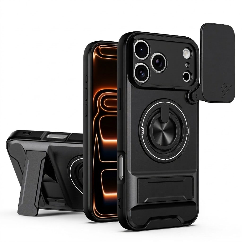 All-In-One Rugged Case for iPhone 17 Pro Max - Black