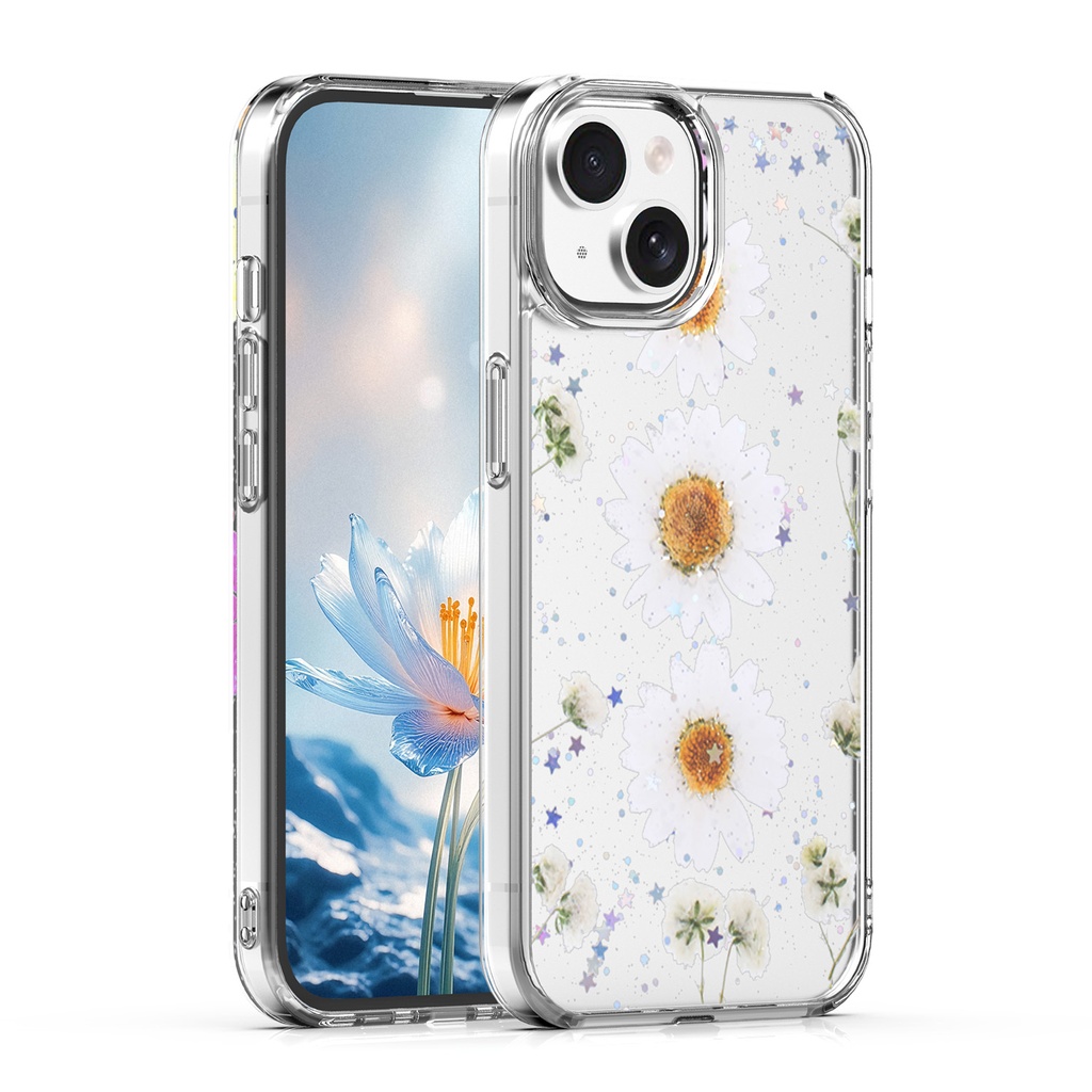 Eternal Bloom Case for iPhone 15 - White Daisy