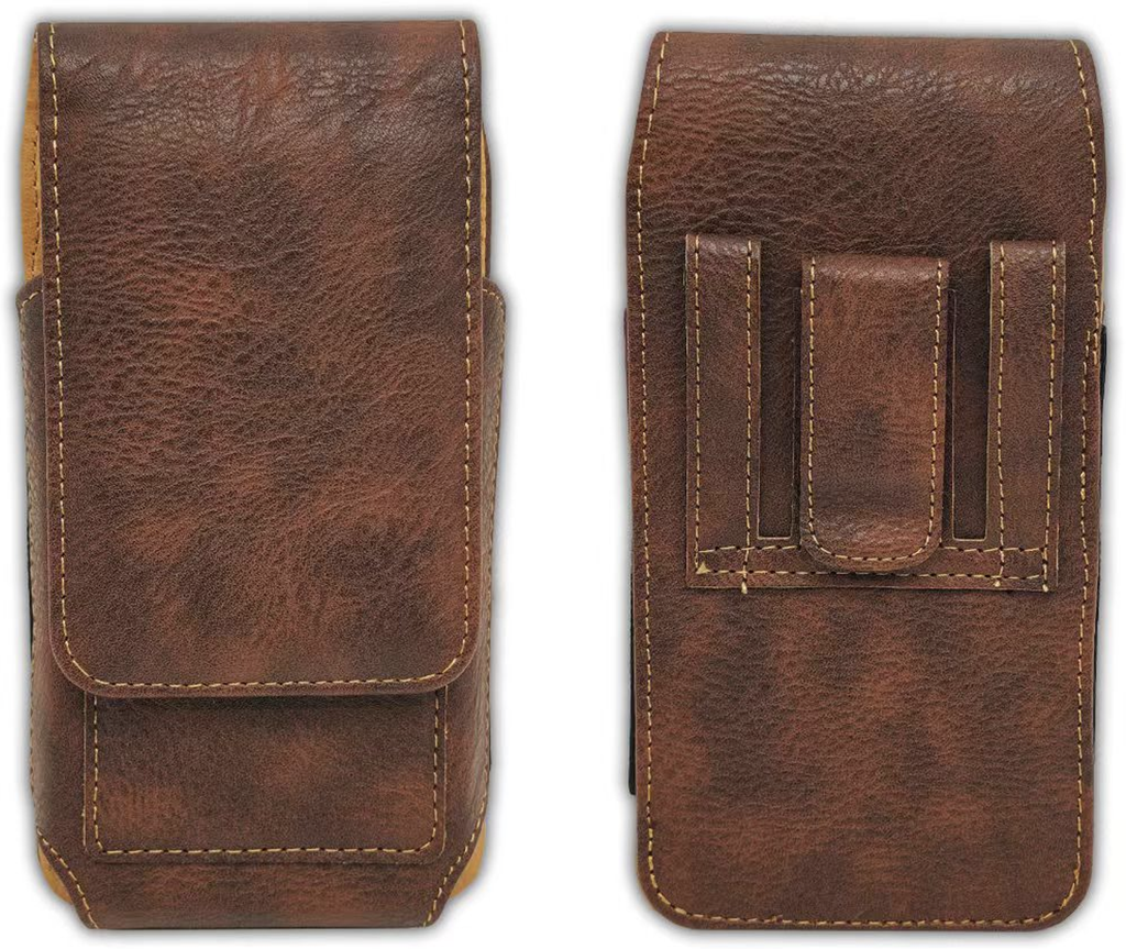 Vertical Pouch Case with Card Holder Brown - Medium