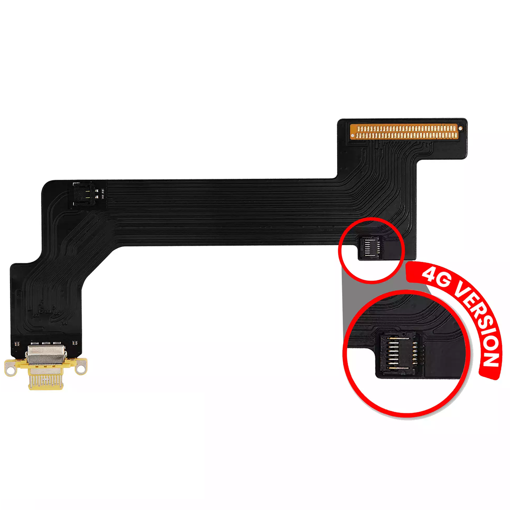 Charging Port Flex Cable For iPad 10 (2022) (4G Version) (Aftermarket) (Pink)