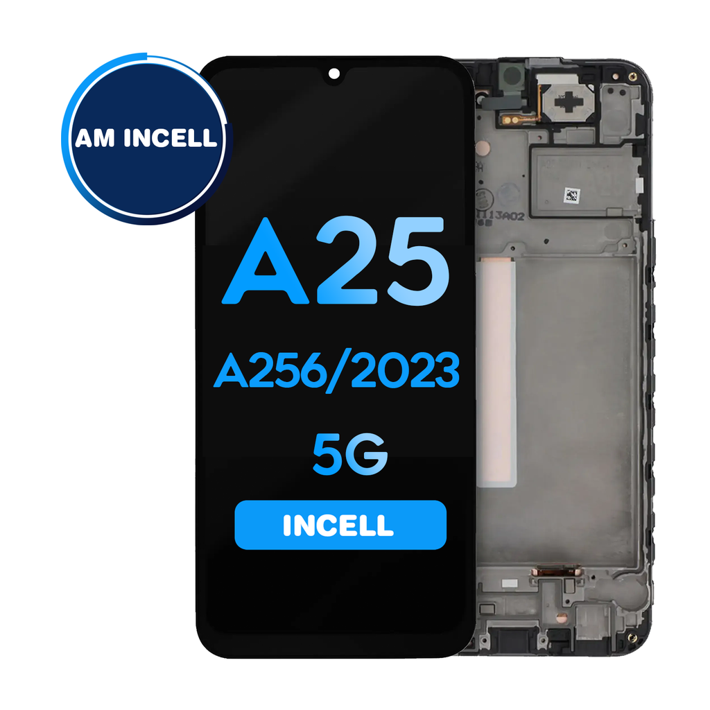 LCD Assembly For Samsung Galaxy A25 5G (A256/2023) with Frame - Black (Aftermarket / Incell)