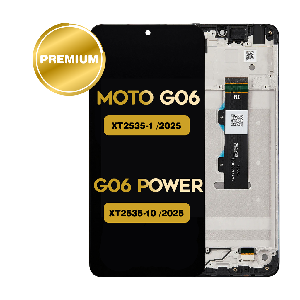 OLED Assembly With Frame For Motorola Moto G06 (XT2535-1 /2025) / G06 Power (XT2535-10 /2025) (Premium) (All Colors)