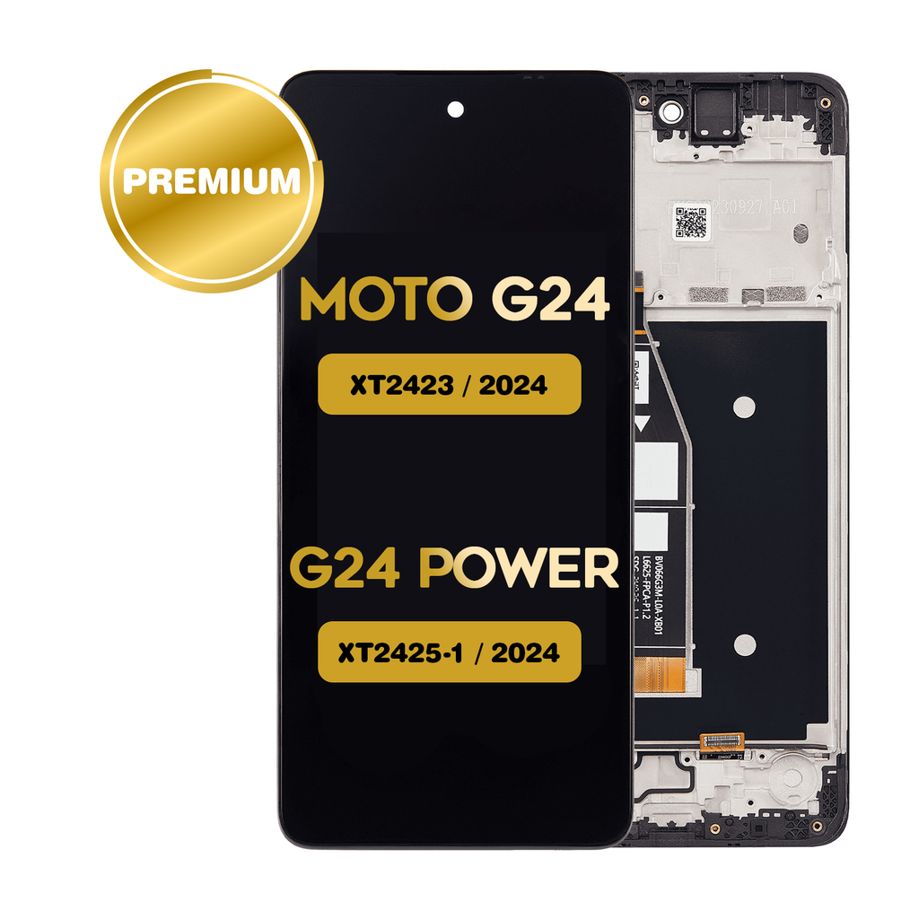 [LCD-XT2425-1-WF-BK] OLED Assembly With Frame For Motorola Moto G24 (XT2423 / 2024) / G24 Power (XT2425-1 / 2024) (Premium) (All Colors)