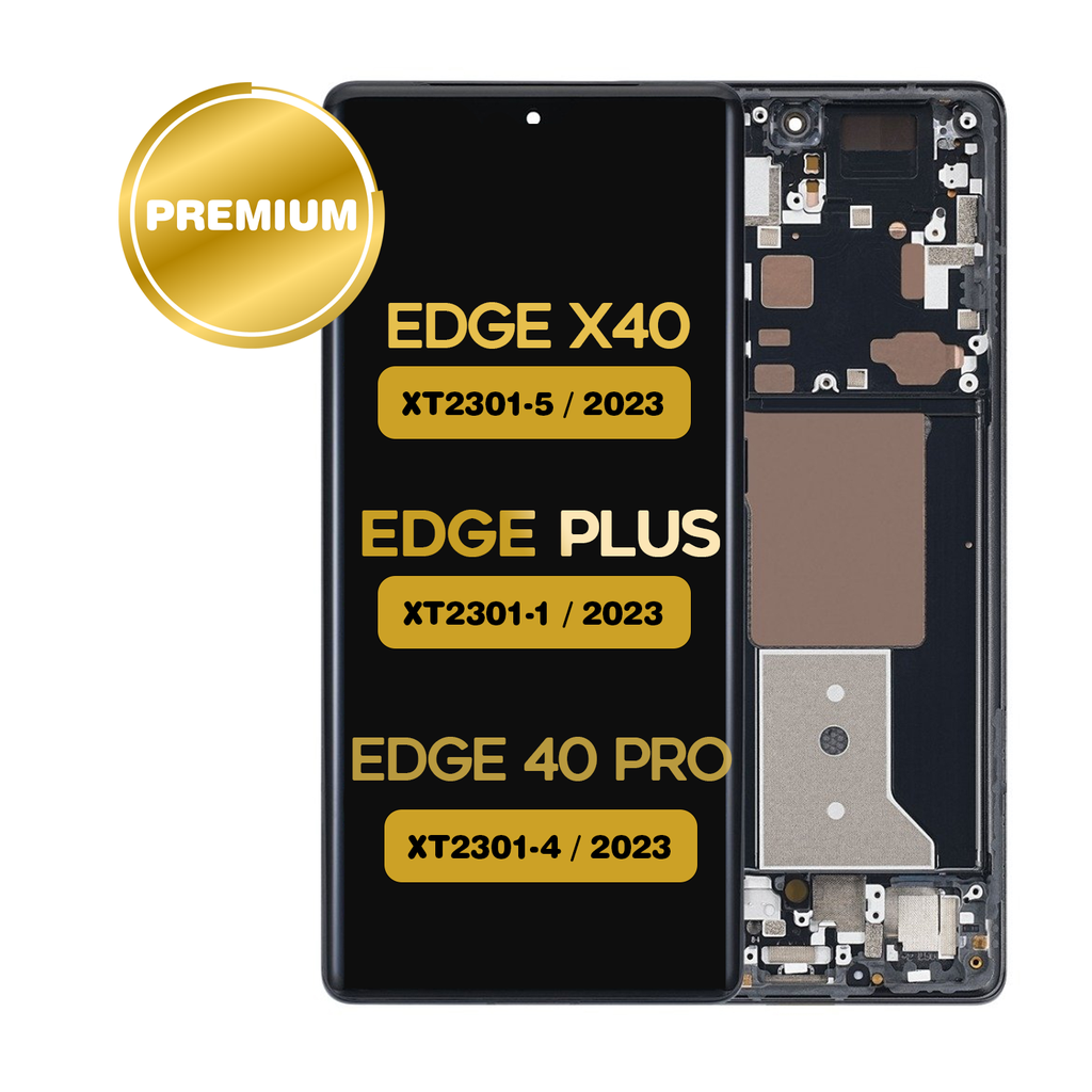 OLED Assembly with Frame for Motorola Edge X40 5G (XT2301-5 / 2023) / Edge Plus (XT2301-1 / 2023) / Edge 40 Pro (XT2301-4 / 2023) (Premium) (Black)