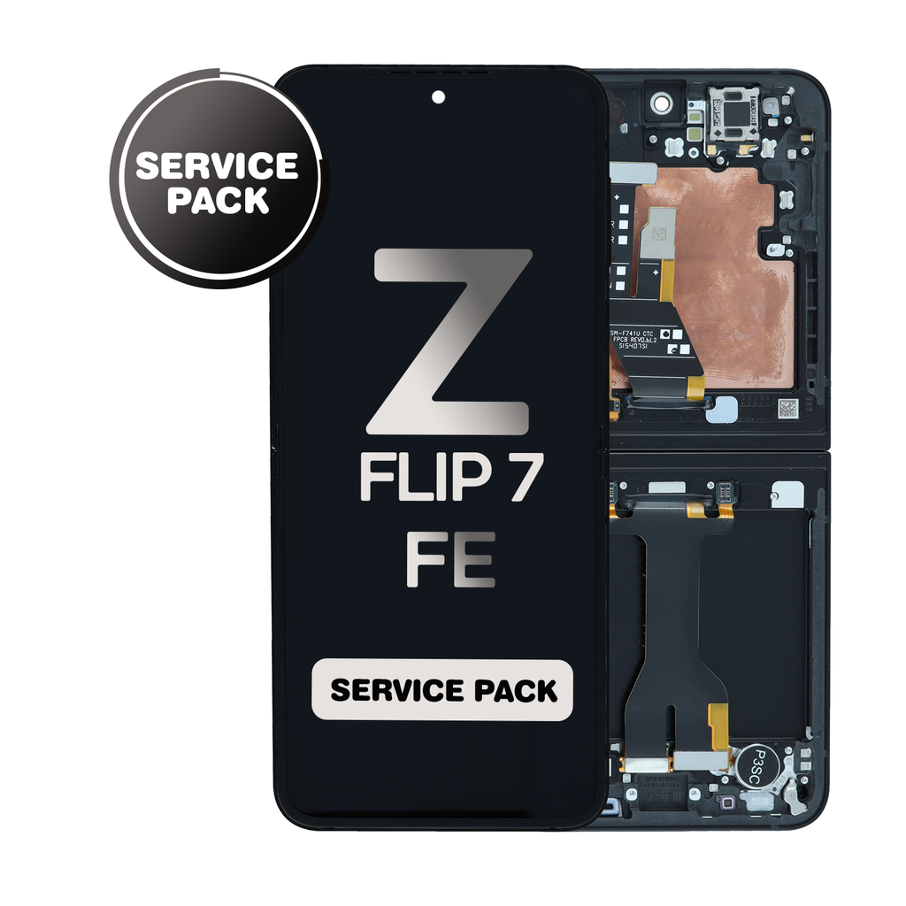 OLED Assembly (Inner) for Samsung Galaxy Z Flip 7 FE (F761) with Frame - Black (Service Pack)