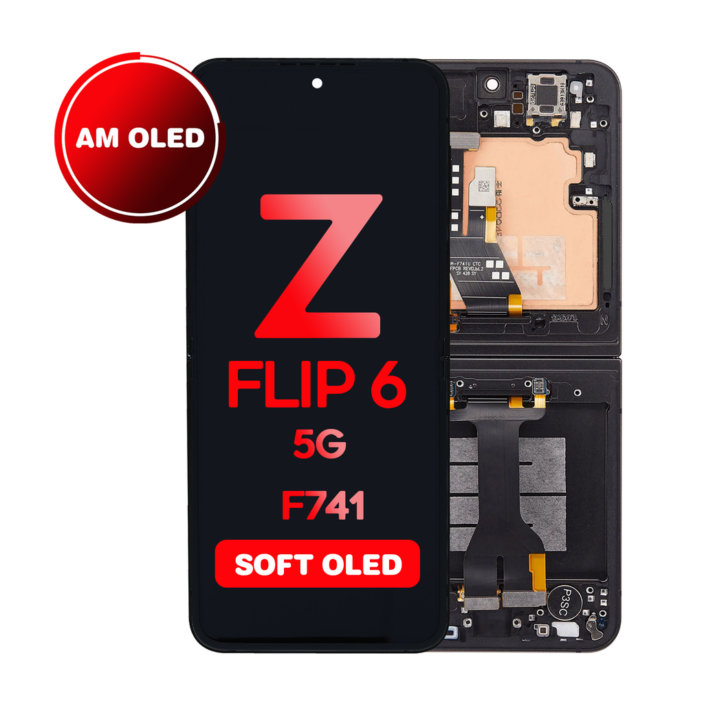 OLED Assembly (Inner) for Samsung Galaxy Z Flip 6 5G (F741) With Frame - Black (Aftermarket - OLED)