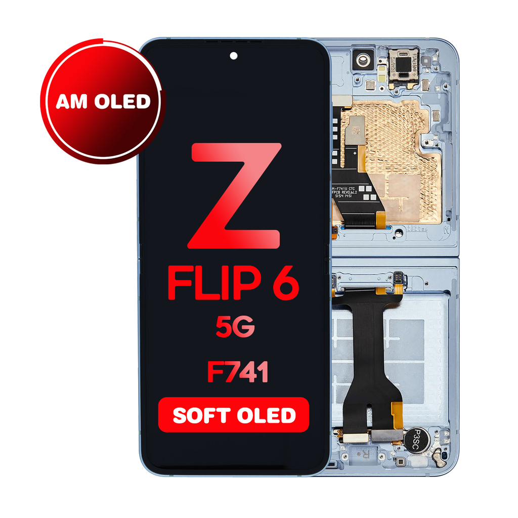 OLED Assembly (Inner) for Samsung Galaxy Z Flip 6 5G (F741) With Frame - Blue (Aftermarket - OLED)