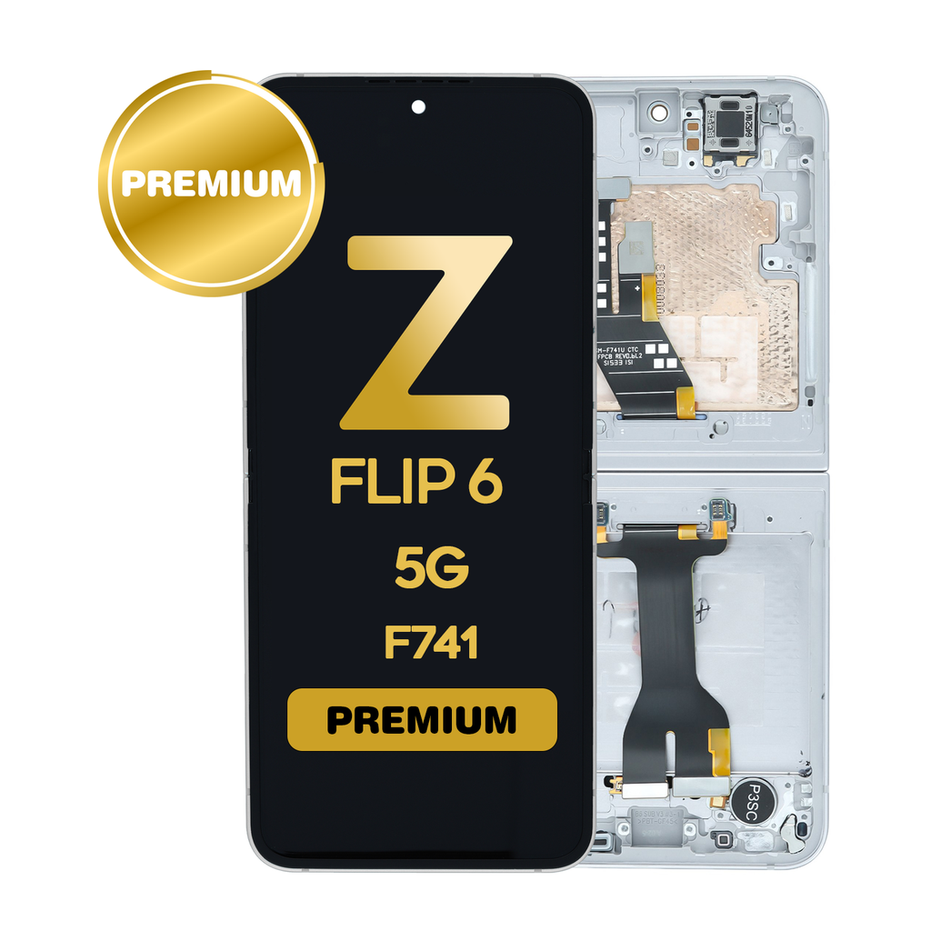 OLED Assembly (Inner) for Samsung Galaxy Z Flip 6 5G (F741) With Frame - Silver Shadow (Premium)
