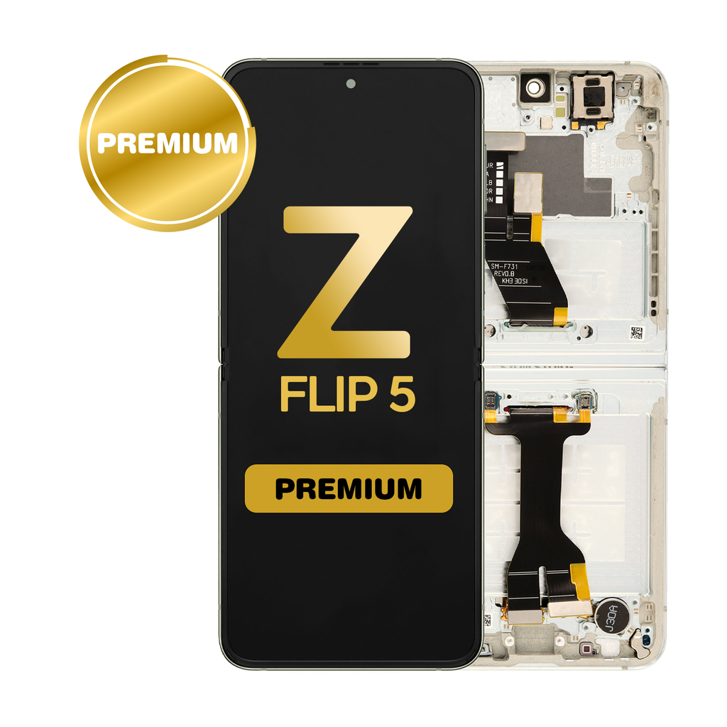 OLED Assembly (Inner) for Samsung Galaxy Z Flip 5 5G (F731) With Frame - Cream (Premium)