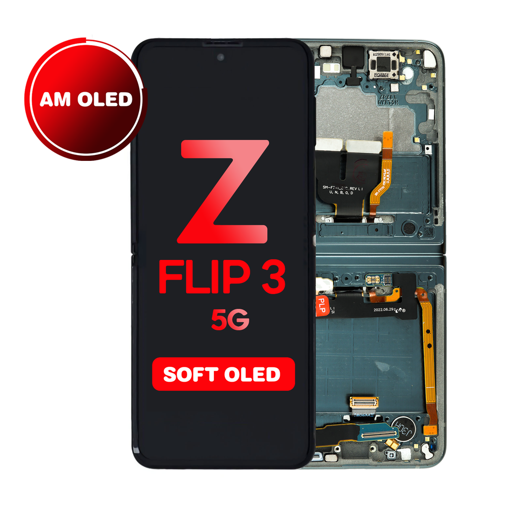 OLED Assembly (Inner) for Samsung Galaxy Z Flip 3 5G (F711) With Frame - Green (Aftermarket - OLED)