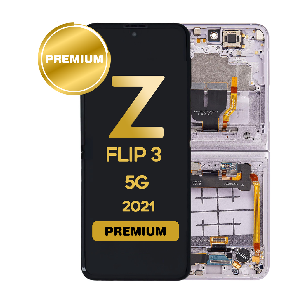 OLED Assembly (Inner) for Samsung Galaxy Z Flip 3 5G (F711) With Frame - Lavender (Premium)