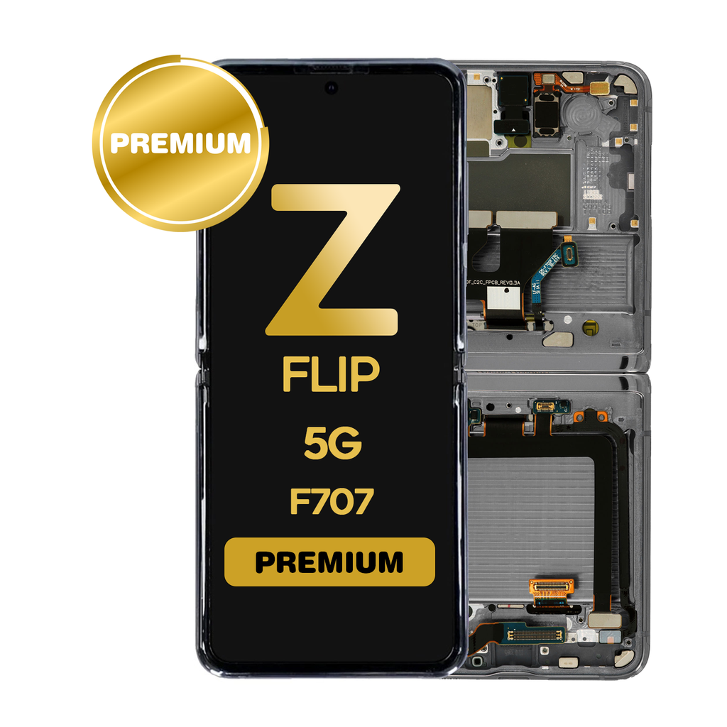 OLED Assembly (Inner) for Samsung Galaxy Z Flip 5G (F707) With Frame - Gray (Premium)