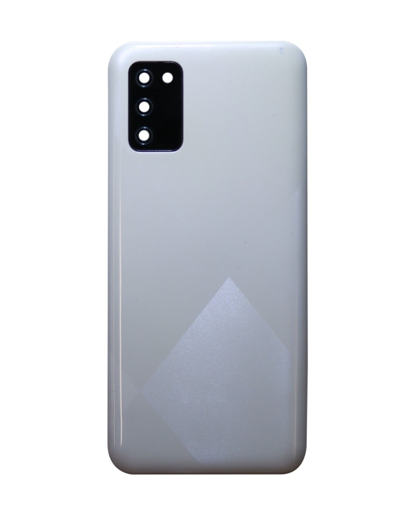 Back Cover Glass With Camera Lens And Adhesive For Samsung Galaxy A02S (A025 / 2020) (No Logo) (White)
